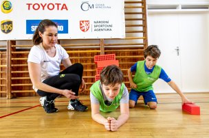 Olympijský trénink se Šárkou Strachovou na ZŠ Primáře Kareše, Sedlčany