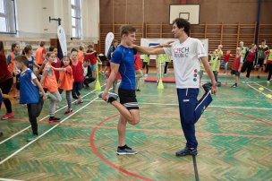 Trénink s olympionikem na ZŠ Jindřicha Matiegky Mělník